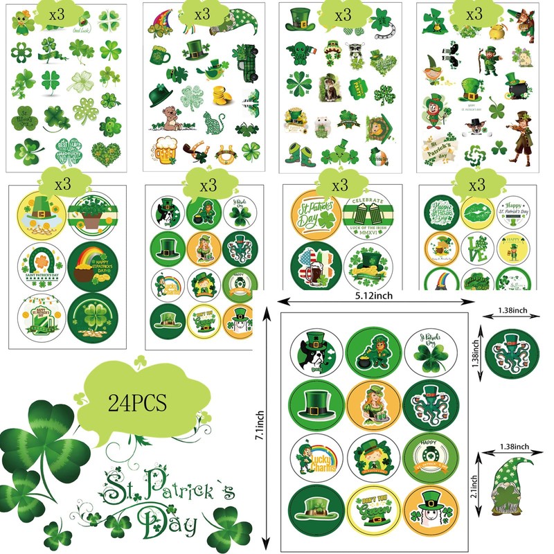 333PCS St Patricks Day Stickers, Shamrock Stickers, St. Patrick's Day