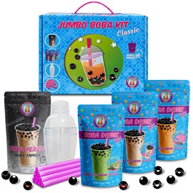 The NEW JUMBO D.I.Y. Boba/Bubbles Party Kit ~ CLASSIC FLAVORS ~ Traditional Milk Tea, Thai Tea, Matcha Green Latte by: Buddha Bubbles Boba