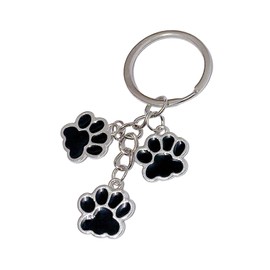 POYAMUSE Paw Print Keychain for Women and Men - Cute Dog Claw Charms Keyring Gifts for Dog Lovers - Black