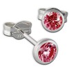 SilberDream Earrings 4 mm 925 Silver Stud Earrings Zirconia Ruby