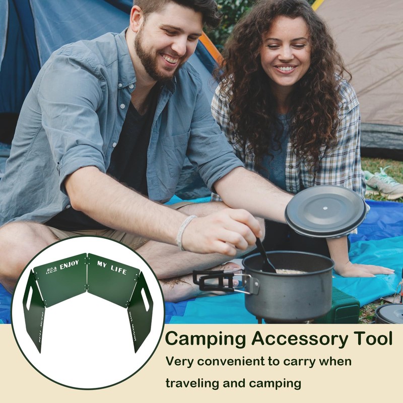 Keopuals Stove Windscreen - Folding Camping Stove Windshield 4 Plates