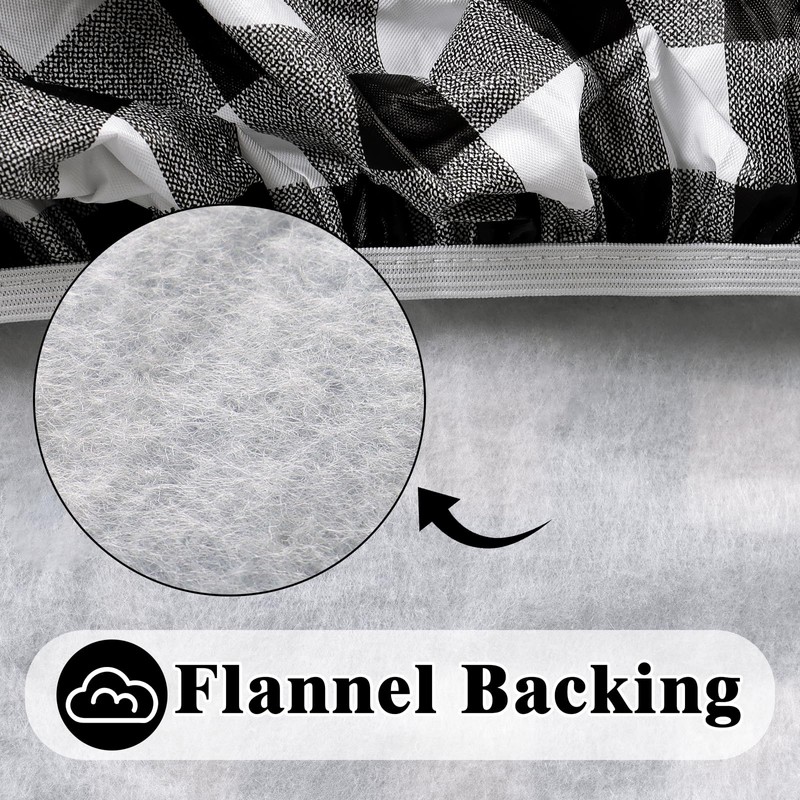 Dremisland Waterproof Rectangular TableCloth Elastic Edged Fitted Vinyl Black White