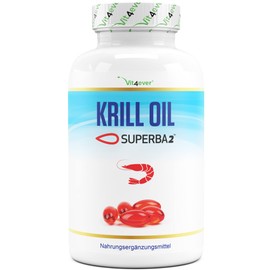 Krill Oil - 120 Capsules - Brand Raw Material: Superba Antarctic Krill Oil - Rich in EPA + DHA + Astaxanthin + Phosphholipids + Omega 3 Fatty Acids - From Sustainable Cultivation