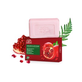 DE LEAF THANAKA Natural Pomegranate Bar Soap, Vitamin E Anti Aging Ageless Glow Youthful Beauty Deep Cleansing Hydration Moisturize Clean Face Facial Body Skin Soap, 100 g 3 Pack Count Pomegranate