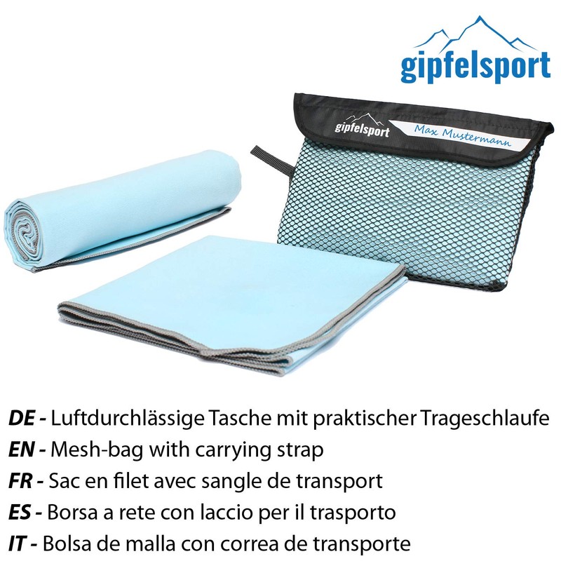 gipfelsport Microfibre Towel Set2 1x S(80x40cm) & 1x XL(180x80cm) Light