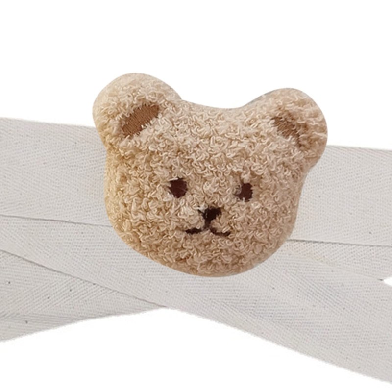 Bear Head Pattern Curtain Tiebacks for Nursery Milk Tea Bear