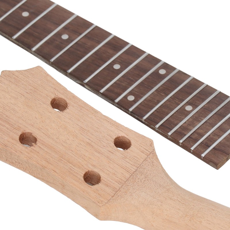 Ukulele Fretboard Neck Set Rosewood Okoume Wood Fingerboard Replacement for