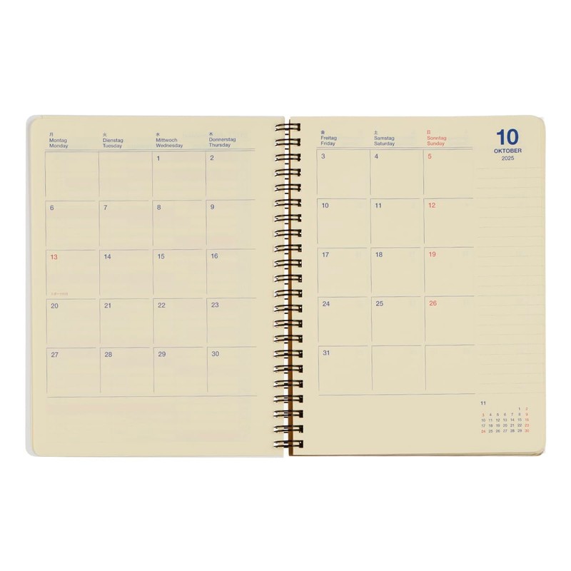 【Delfonics Notebook 2026 Edition／Starts October 2025】Rollbahn Diary Pony A5 Schedule