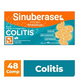 Sinuberase Probióticos Bacillus Coagulans 1 millón UFC 48 comprimidos. Alivia los Síntomas de la Colitis Desde la Raíz: Dolor, Inflamación, Distensión