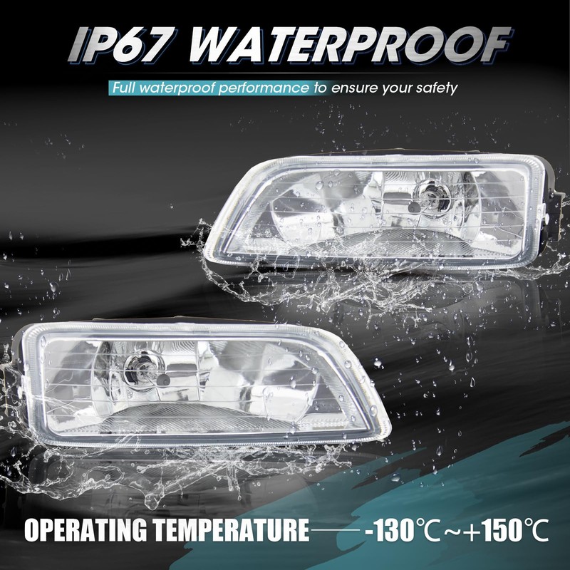 RAPOOSANS Driving Fog Lights Lamps Assembly for 2003-2007 Honda Accord