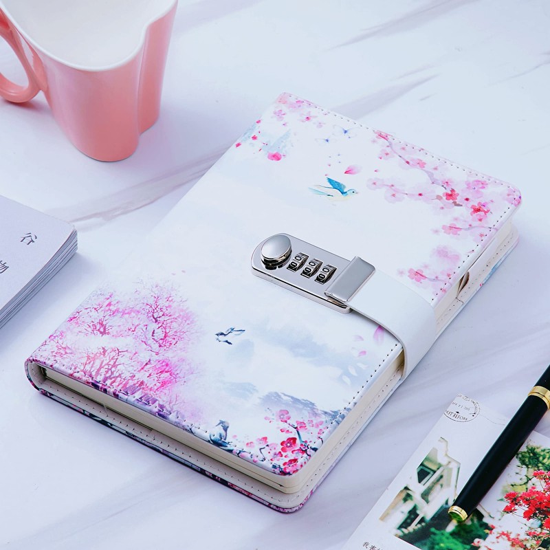 NectaRoy Lock Journal Lockable Diary, PU Leather Cover Writing Notebook