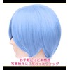 CaseEden 6113 Premium Smooth Short Bob Cosplay Wig, Light Blue,