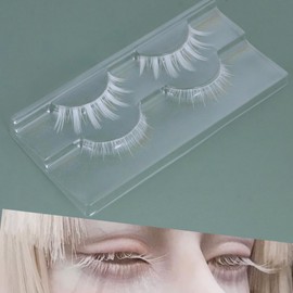 Manga Lashes Natural Wet Look Wispy Spiky Lashes 10 Pairs Anime Eyelashes Wispy Natural Lashes Extension Strip Thai Fake Eye Lashes Handmade Thick Soft Fake Eyelashes (White 2 Pairs)