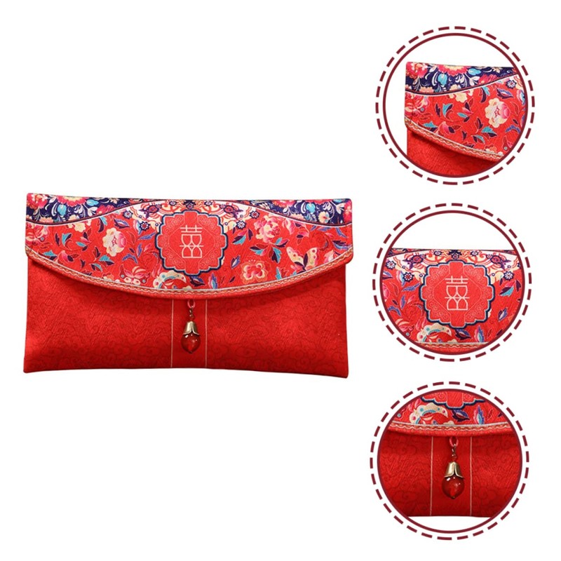 Operitacx Wedding Red Envelope Silk Red Envelopes Hong Bao for