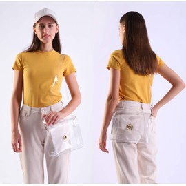 Hoxis Clear PVC Diagonal Bag, Women's, Plastic Bag, Handbag, Large Capacity, Popular, clear