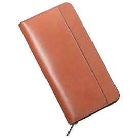 ACLUO Men's Long Wallet, Tochigi Leather, Made by Leading Leather Craftsmen, Large Capacity, YKK Zipper, Leather Wallet, For Men, Genuine Leather, Nagazai, Popular Brand, Present, Braun