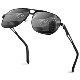 PKRANZYHKAL Men's UV400 Polarised Sunglasses, Anti-Glare, Robust & Trendy for Leisure & Sports, black