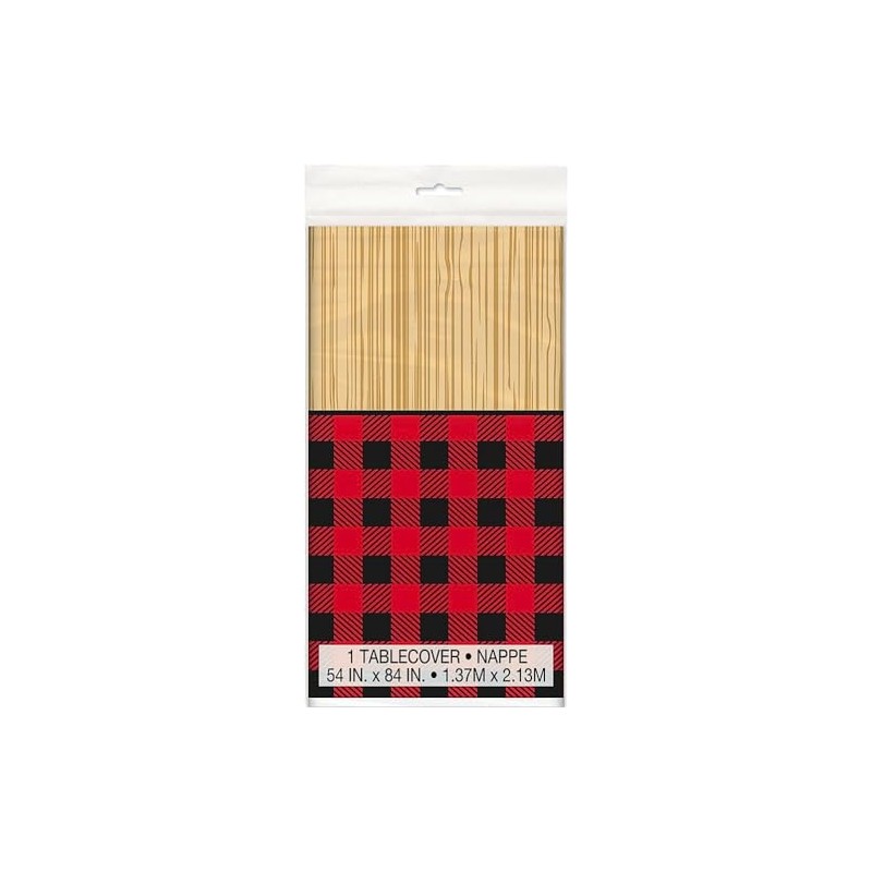 Buffalo Plaid Lumberjack Plastic Tablecloth, 84" x 54"