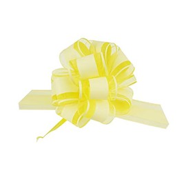 Homeford Snow Pull Bow Ribbon, 14 Loops, 2-Inch, 2-Count (Yellow)