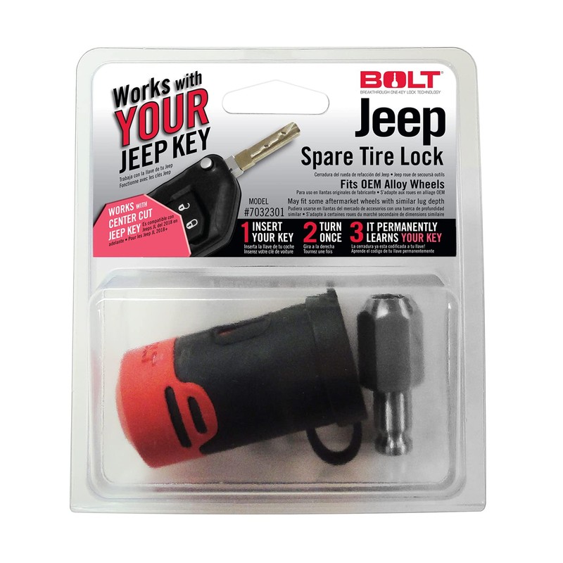 BOLT 7032301 Spare Tire and Wheel Lock Compatible with 2018+