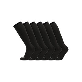 TCK Over the Calf Work Socks 6 Pair Moisture Wicking for Men and Women (Black, X-Large)