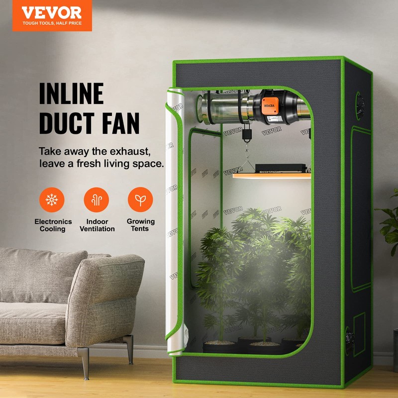 VEVOR Inline Duct Fan, 6-Inch 400 CFM with Variable Speed
