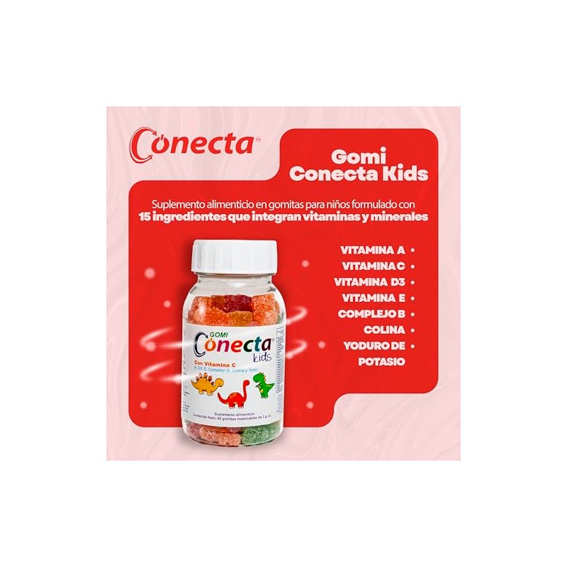 GomiConecta Kids - Multivitamínico para Niños con Vitamina C, D3,