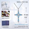 JiaYangJY Sterling Silver Cross Necklace for Women, March Aquamarine Cubic