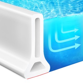 98 Inch Collapsible Shower Threshold Water Dam Shower Water Stopper Barrier and Retention System Keep Water Inside Threshold Dry and Wet Separation for Bathroom Kitchen