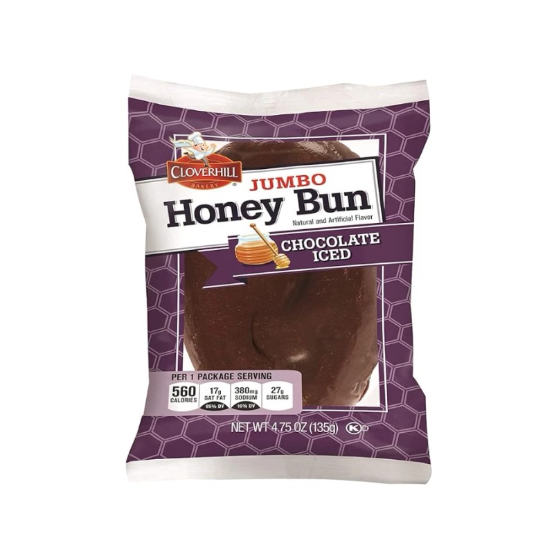 Cloverhill Bakery Jumbo Honey Bun, Chocolate Iced - 24 oz