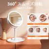 Auxmir 鏡 卓上 女優ミラー 拡大鏡 30倍と等倍 64個LEDライト付き 3光色 卓上ミラー 明るさ無段階調光