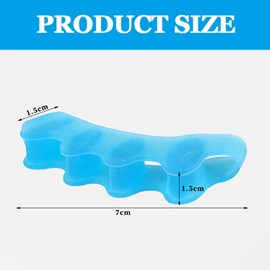 MEXRUMI Toe Separators, Pack of 4 Repeatable Washable Gel Toenail Dividers, Hallux Valgus Correction, Hallux Valgus Relief, Toe Separator for Relaxing Toes, Bunions, Hammer Toes.