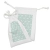 Ambesonne Teal and White Fabric Pouch Set of 2, Cartoon