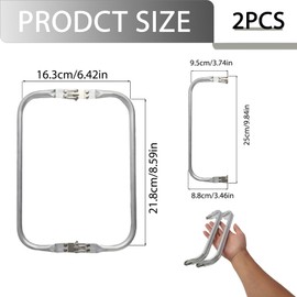 2PCS Aluminum Purse Frame 25×9.5cm, Metal Kiss Lock Clasp, Purse Frames for Bag Making, U Shaped Tubular Bag Inner Handle, Sew in, Crochet, Coin Purses Frames DIY Handbag Frame Replacement
