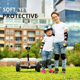 Innovative Soft Kids Knee and Elbow Pads with Bike Gloves - Toddler Protective Gear Set w/Mesh Bag& Sticker, CSPC Certified - Roller-Skating, Skateboard Knee Pads for Kids Child Boys Girls
