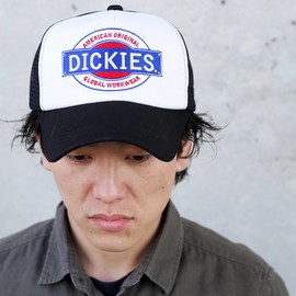 Dickies Men's Mesh Cap, Hat, Original, Logo, Unisex, Color, Black, Mesh Cap, American Casual, Street, Original White Black, XL