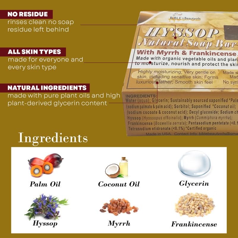 BIBLE N Beautyoils Cleanse Me With Hyssop Natural Soap Bar,