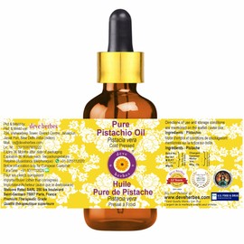 Deve Herbes Pure Pistachio Oil (Pistacia Vera) with Glass Dropper Natural Therapeutic Quality Cold Pressed 50 ml (1.69 oz)