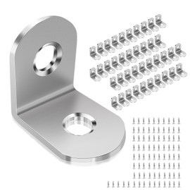 shinfly Angle Connector, 40 Pieces 20 x 20 mm, Angle Metal 90 Degree with 85 Pieces Screws, Stainless Steel Metal Angle L Brackets, for Furniture, Chair, Table, Window, Angle Bracket
