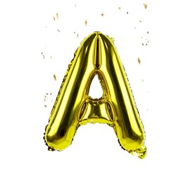 Gold Letter “A” Balloons 16 Inch, Mylar Foil Letter Alphabet, Hanging, Reusable for girls boys adults Birthday,Surprise,Wedding, Celebration, Sports Party Event Decoration Supplies