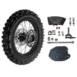 14" Rear Wheel Rim Tire Assembly For Dirt Pit Bike Trail 90/100-14 Rear Wheel Rim Tire Fits 125/140/150/160cc Pit Dirt Bike KLX65 Apollo Kayo TT 125 140 Brake Rotor, Sprocket (14 with Components)