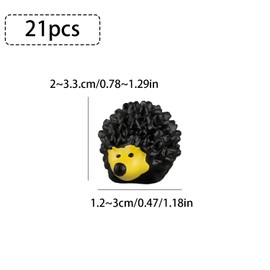 Thyonta Fairy Garden Accessories 21PCS Animal Micro-Landscaping Small Ornaments Mini Resin Animals Hedgehogs Decor for Outdoor Gardens Trees Decorations