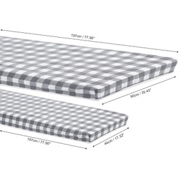 PATIKIL 72" x 30" Picnic Table Cover with Bench Covers, 3 Piece Set Waterproof Fitted Tablecloth Flannel Backing Elastic Edges for Rectangle Table, Grey