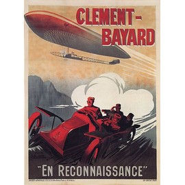 WONDERFULITEMS Clement Bayard Zeppelin CAR Large Vintage Poster REPRO