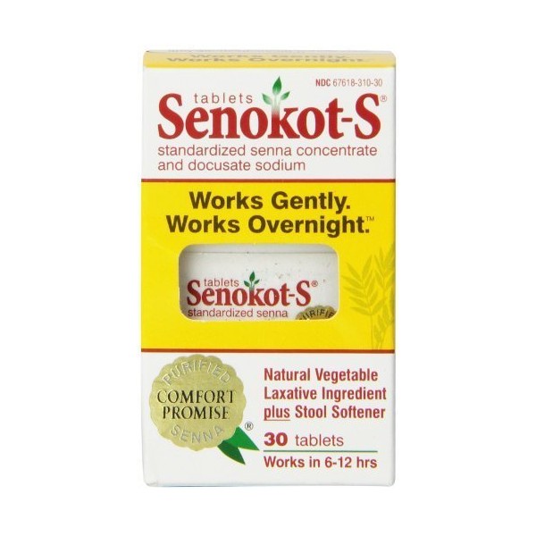 Senokot-S, Natural Vegetable Laxative Ingredient Plus Stool Softener, 120 Count