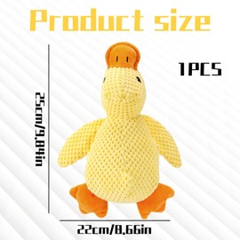Indestructible Dog Toy, Anti-Stress Duck for Dogs, Yellow Plush Chew Toy, 25 x 22 cm, Ideal for Daily Play and Stress Relief