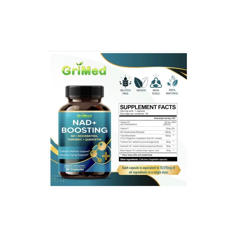 Nad+ Fórmula Todoenuno Longevidad Y Energía 90caps Americano