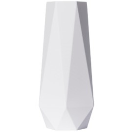 3D Vase Bao Decorative Vase L 30 cm Floor Vase Decorative Vase Pampas Grass Dried Flowers (White)