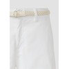 s.Oliver Shorts with Braided Belt and Garment Dye, White, 42