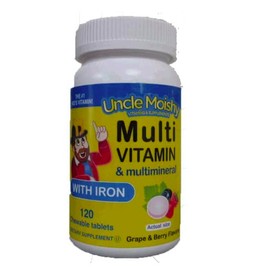 Uncle Moishy Multivitamin Mineral with Iron - 120 Chewable Tablets